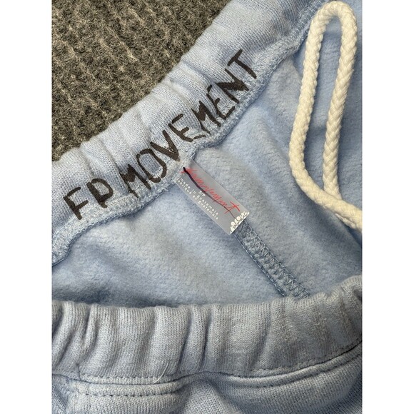 Free People FP Movement Women Small For The Win Wide-Leg Pants Blue Slouchy NWOT - Picture 5 of 9